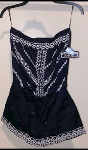 Angie 100% Cotton Sleeveless Black & White Romper