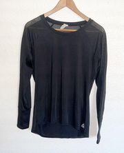 Reebok Black Mesh Breathable Long Sleeve Active Shirt