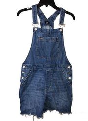 Gap for Good Distressed Raw Hem Short Overalls Small