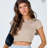 Princess Polly Classic Cropped Tee Beige