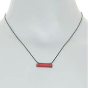 NWT  'Eleanor' Pendant Necklace - gunmetal bright red