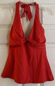 DKNY Red Halter Tankini Top NWT Size XS