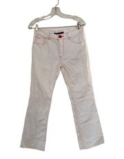 white jeans with red stitching size 6