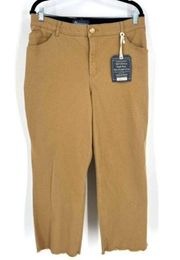 NWT Democracy Ab Solutions Tan High Rise Slim Straight Crop Pant Plus Size 22W