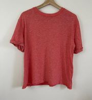 Free People Cassidy Orange Coral Poppy Oversized Crewneck Tee