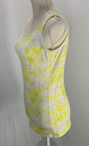 CO No Yank Yellow Floral Thin Strap Tank Top Size Small