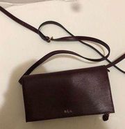 Lauren Ralph Lauren Women’s Newbury Burgundy Clutch Purse Bag.