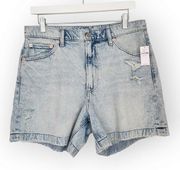 NWT GAP Light Acid Washed High Waisted Jean Shorts 10 Tall