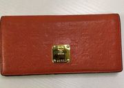 MCM Long Wallet Leather Logo coral