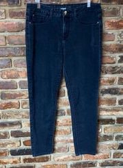 Jordache Black Wash Denim Super Skinny High Rise Jeans Women's Size 12