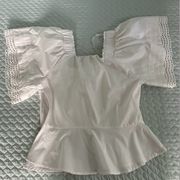 NWOT Skies are Blue Boutique Top in White eyelet