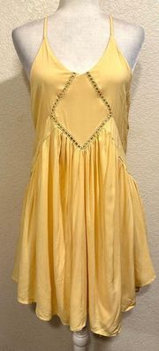 Yellow Golden Halter Strap Dress