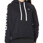 Under armour cropped black hooded sweatshirt size large