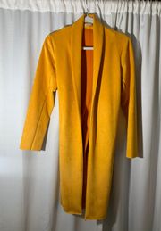 ZARA Long Canary Suede Duster Open Front Jacket