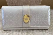 Hello Kitty Sanrio White Faux Patent Leather Long Wallet - Adorable! VGUC!