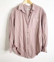We The Free Mauve Long Sleeve Button Down Shacket Style Small