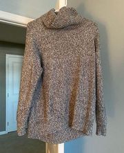 old navy grey slouchy marble turtleneck sweater