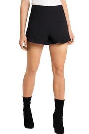 1 State Shorts Women’s Ruffle Hem Flat Front Shorts Black New Size 4