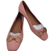 Design slim square toe pink ballet flat shoes women’s Size 6