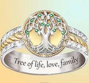 Absolutely Beautiful “Tree of Life”Silver Ring Size 7