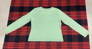 100% Cotton Small Green Long Sleeve Tshirt Top