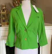 DVF Topher Notched Lapel Blazer Green