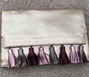 ⭐️NEW⭐️  Metallic Tassel Leather Clutch Bag