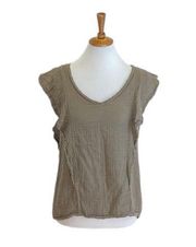 Michael Stars Brushed Cotton Blouse Beige Size S Neutral Coastal Minimalist Boho