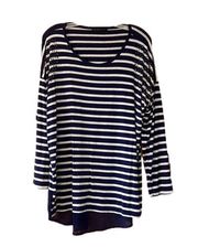 Design History Blue and White Striped Blouse