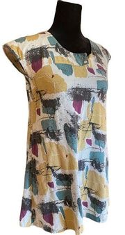 EFFIE'S HEART Dress Multicolor Splatter Design Cap Sleeve
Cotton Blend Small