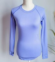 BuffBunny, Synergy Seamless Long Sleeve Periwinkle Blue Active Top Size Small