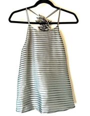 New Giorgio Armani Gray Striped Halter Top Blouse Size EU 46/ US 10