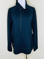 NWT  Pullover Core Sweatshirt XL Black Athletic Minimalist Funnel Neck Run