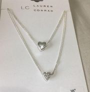 LC Lauren Conrad 16” layered heart necklace