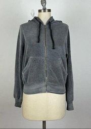 Wildfox Distressed Grey Zip Up Jacket XS