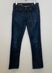 J. Crew Matchstick Dark Blue Denim Straight Slim Leg Jeans EUC Sz 26S Cotton