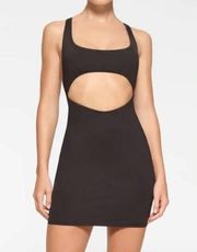 SKIMS Recycled Swim Cut Out Tank Dress In Coco Brown