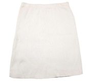 Vintage Moda Intl Cream White Ribbed Stretch Mini Skirt Y2K 90s Size Small