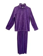 Classic Elements Purple Velour Vintage Track Suit size Medium