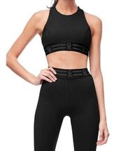 NWT Good American The Crossback Icon Sports Bra-Black 3 Large High Support