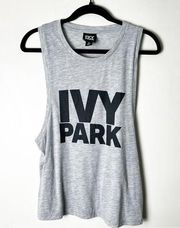 Ivy Park - Women’s Muscle Workout Tank Gray Logo - Sz. XS