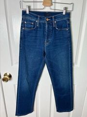 Mother The Tomcat High Rise Straight Leg Jeans Snipped In The Bud 25