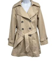 Michael Michael Kors Double Breasted Trench Coat Rain Coat Jacket Belted Tan