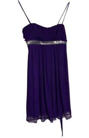 LG Purple Sweet Storm spaghetti mini prom dress