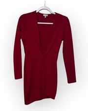 Tobi  Deep V Neck Red Dress