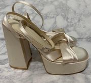 Champagne Everlasting Satin Platform Heels