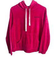 Hale Bob Velour Hot Pink Pullover Hoodie Large