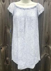 Anthropologie Bella Dahl Dress XS Off Shoulder White Gray Speckled Mini