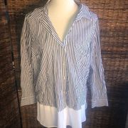 EUC! Jane And Delancey Button Down Long Sleeve Lightweight Blouse Size 2X