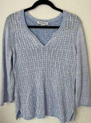 Tommy Bahama Womens Blue Linen Sweater Size Medium Coastal Beach Nautical Travel